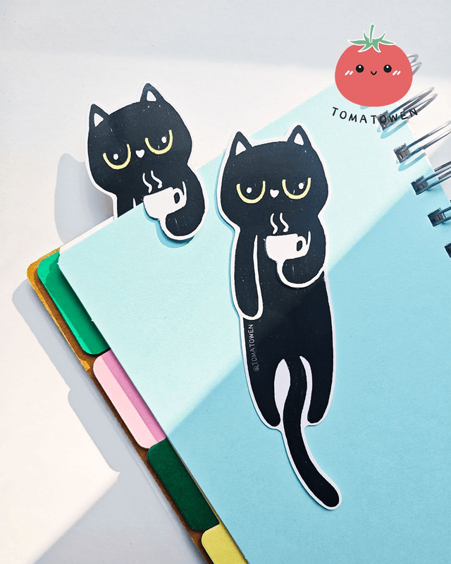 Bookmark: Coffee tea cat