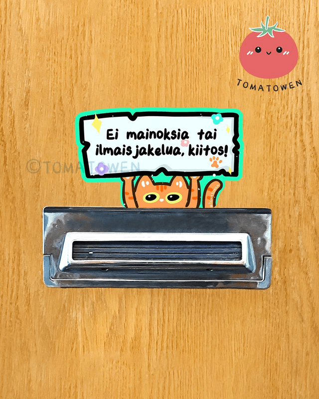 Mailbox vinyl waterproof sticker: orange cat
