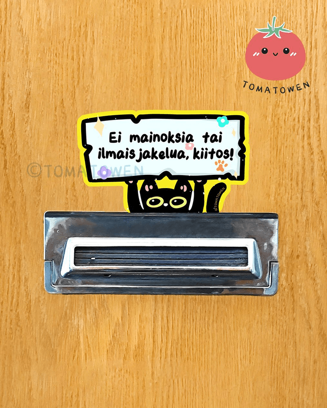 Mailbox vinyl waterproof sticker: black cat