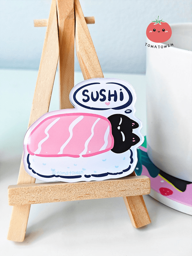 Fridge magnet: Sushi dream cat