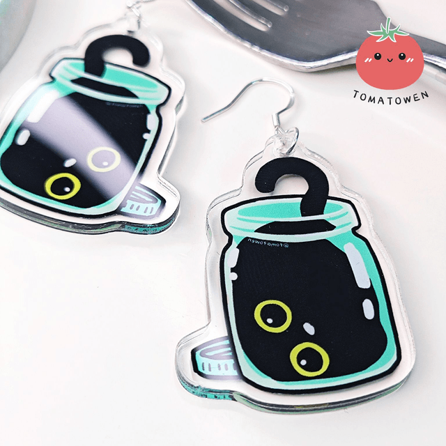 s925 Silver Acrylic Earrings: Kola in the jar