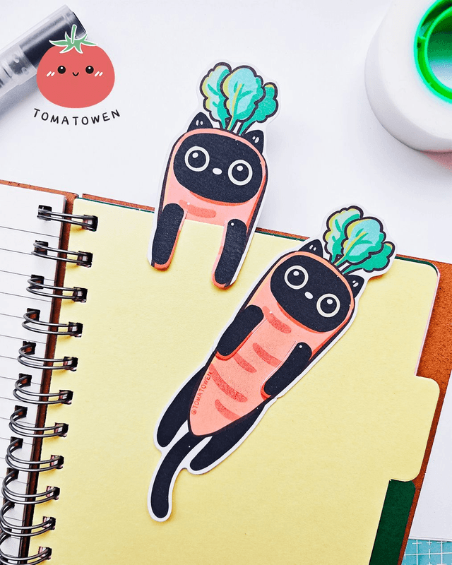 Bookmark: Carrot cat 