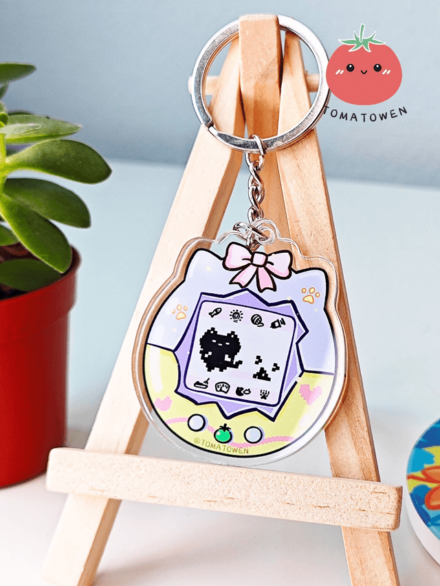 Keychain: Tamagotchi cat (3 colors)