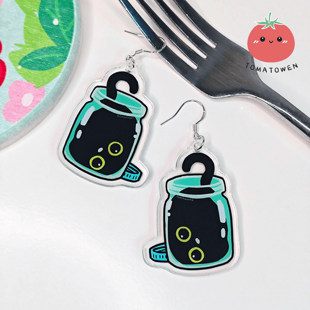 s925 Silver Acrylic Earrings: Kola in the jar