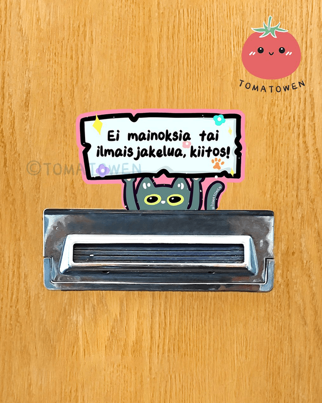 Mailbox vinyl waterproof sticker: grey cat