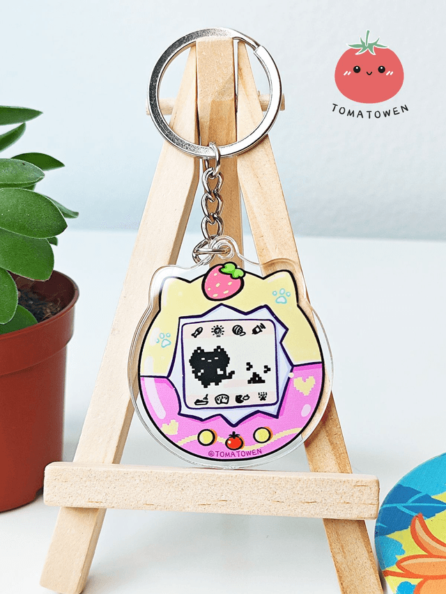 Keychain: Tamagotchi cat (3 colors)