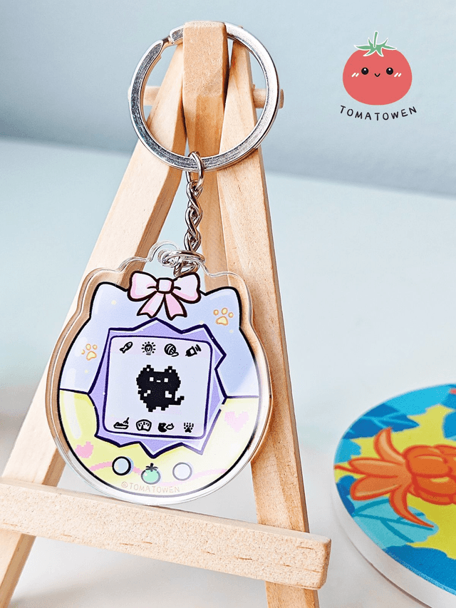 Keychain: Tamagotchi cat (3 colors)