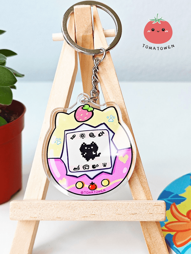 Keychain: Tamagotchi cat (3 colors)