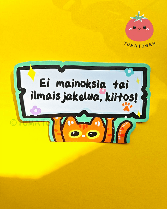 Mailbox vinyl waterproof sticker: orange cat